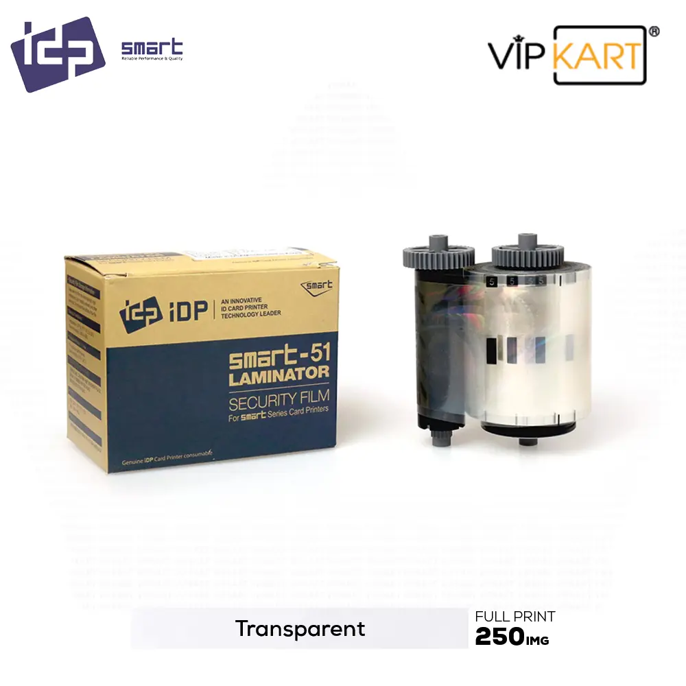 IDP Smart 659398 Şeffaf Akıllı Çip Kesimli Laminasyon Filmi 1.0mm – 250 Baskı