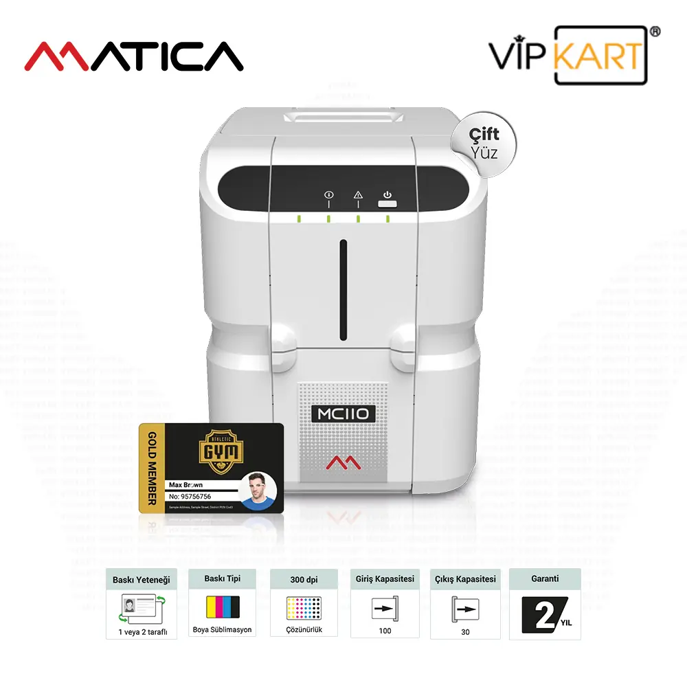 Matica MC110 Kart Yazıcı - Çift Yüz | Doğrudan Karta Baskı [DTC]