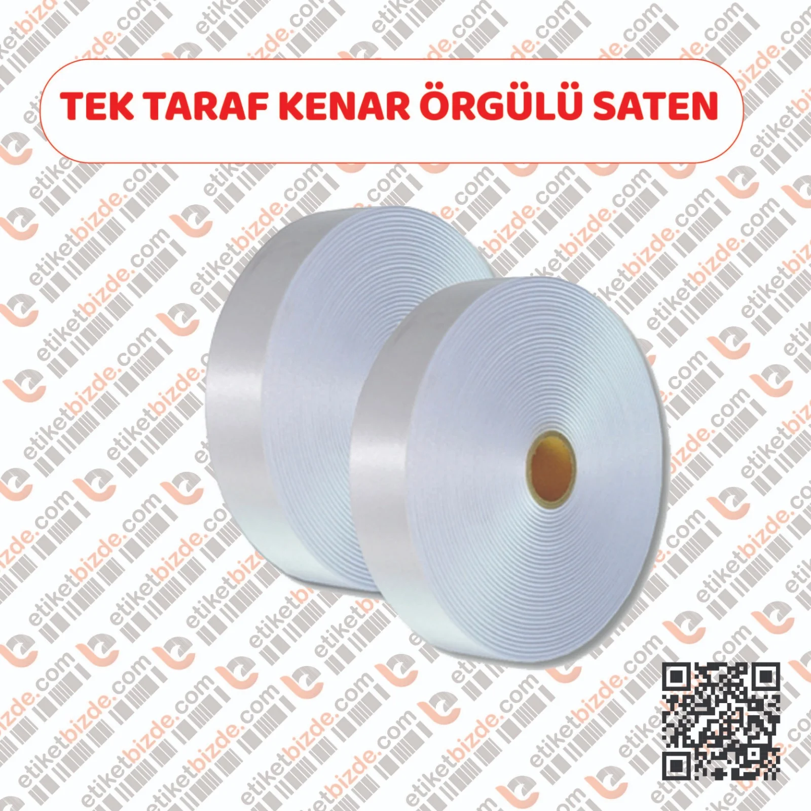 25mm x 200 Metre Tek Taraf Kenar Örgülü Saten