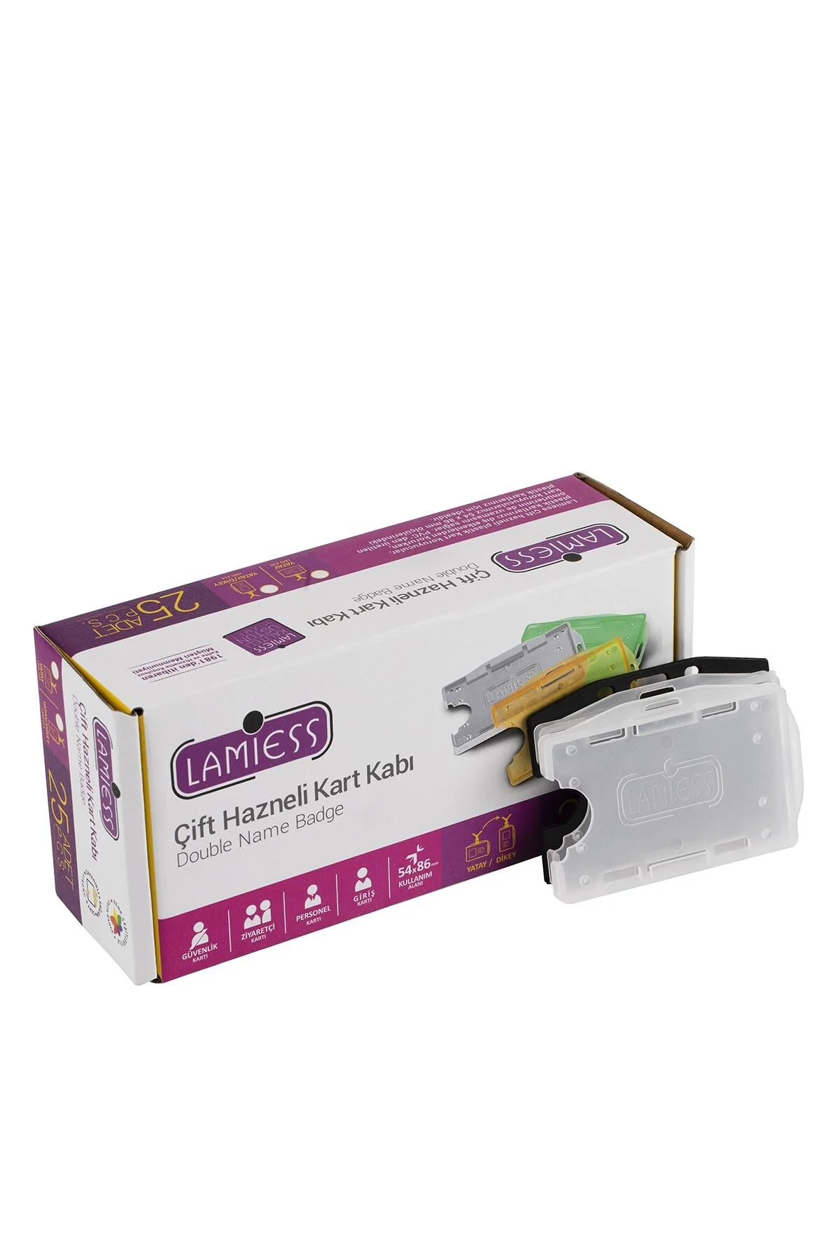 Lamiess Lms 211 Yatay Dikey Çift Hazneli Kart Kabı Şeffaf 25’li