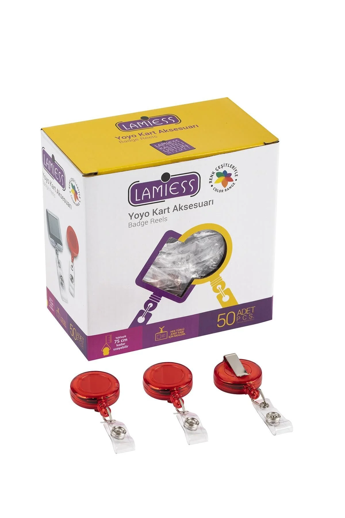 Lamiess Lms 351 Yuvarlak Yoyo Şeffaf Kırmızı 50’li