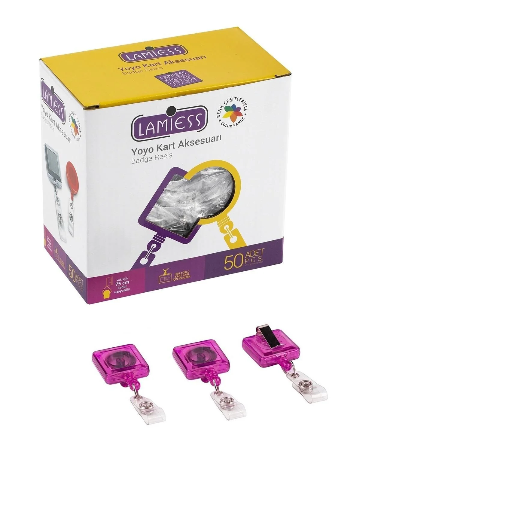 Lamiess Lms 363 Kare Yoyo Şeffaf Pembe 50’li
