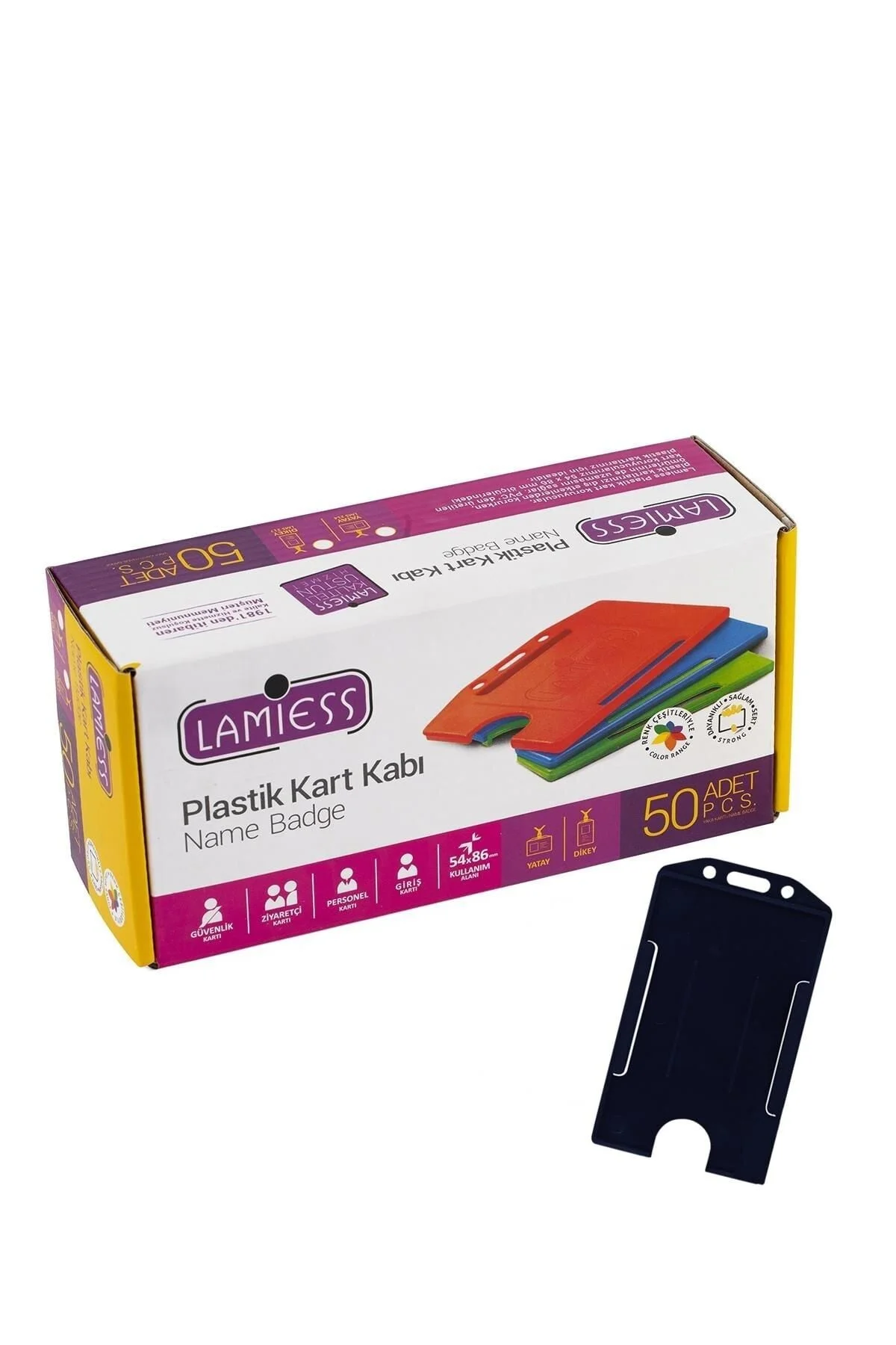 Lamiess Lms 217 Dikey Plastik Kart Kabı Siyah 50’li