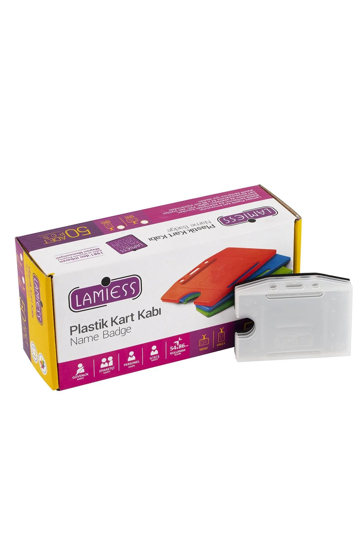 Lamiess Lms 214 Yatay Plastik Kart Kabı Şeffaf 50’li