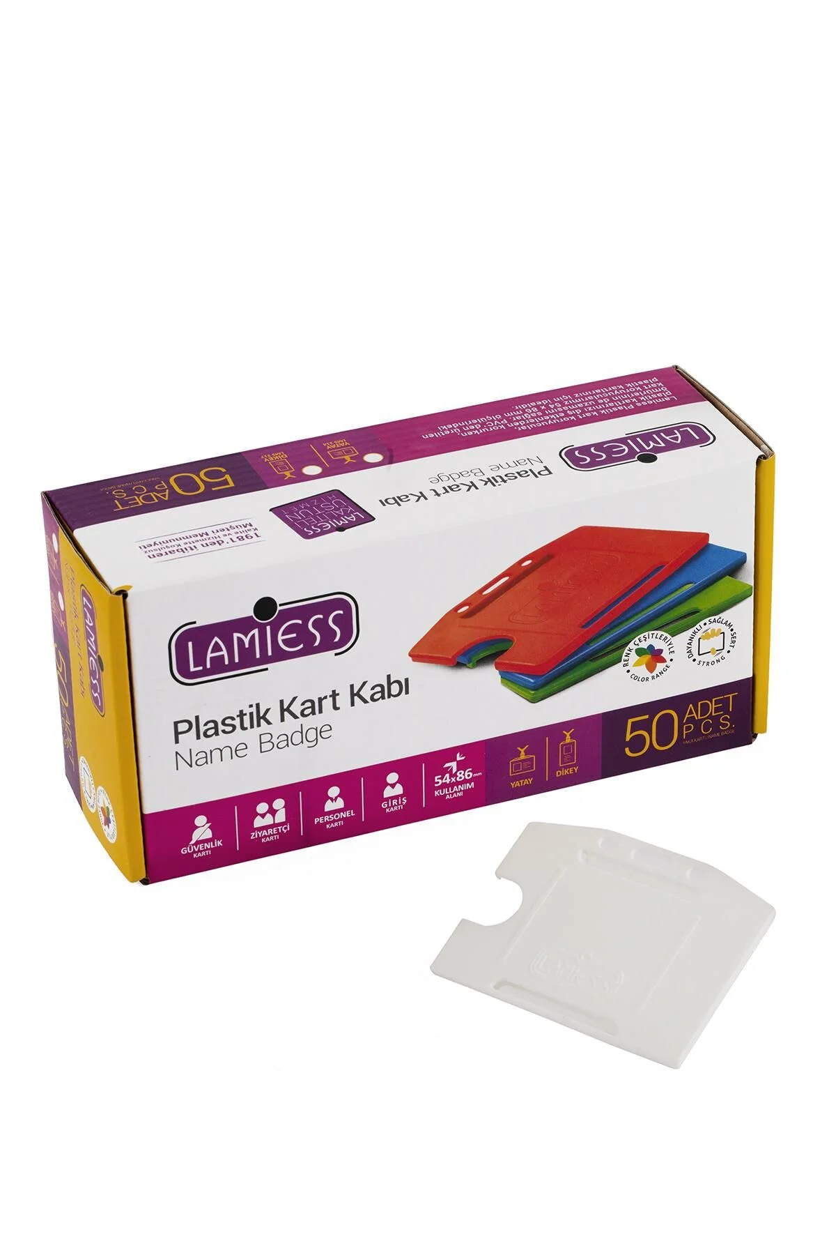 Lamiess Lms 214 Yatay Plastik Kart Kabı Beyaz 50’li