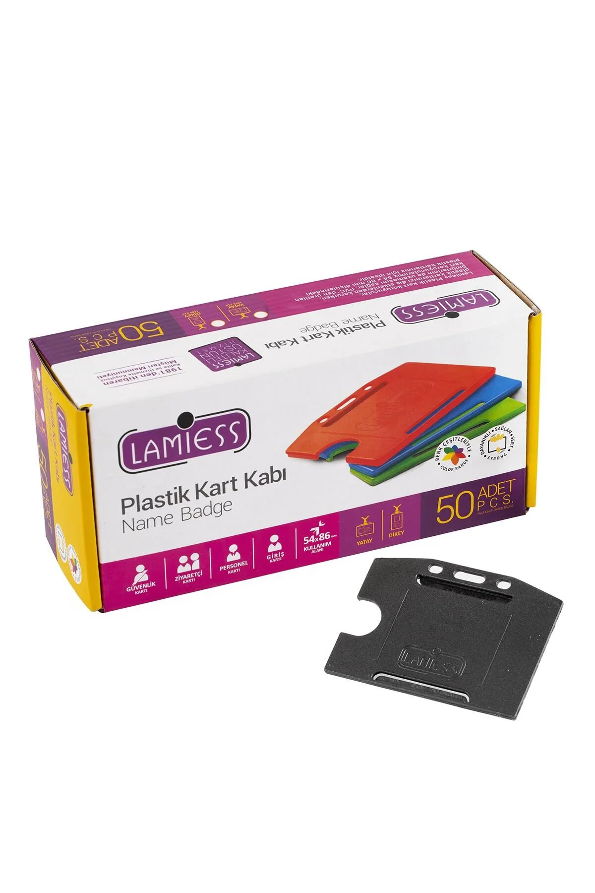 Lamiess Lms 214 Yatay Plastik Kart Kabı Gri 50’li