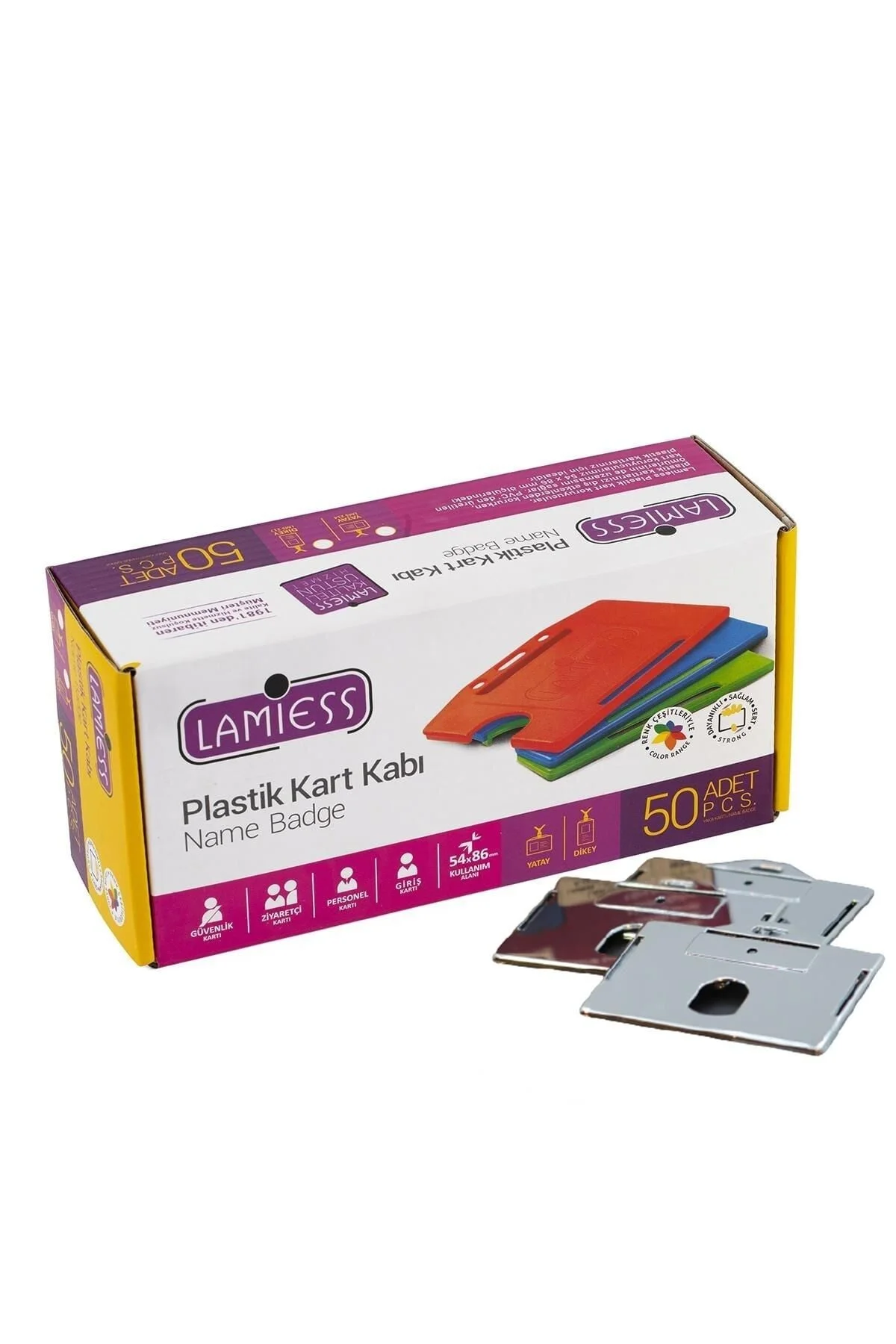 Lamiess Lms 214 Yatay Plastik Kart Kabı Krom 50’li