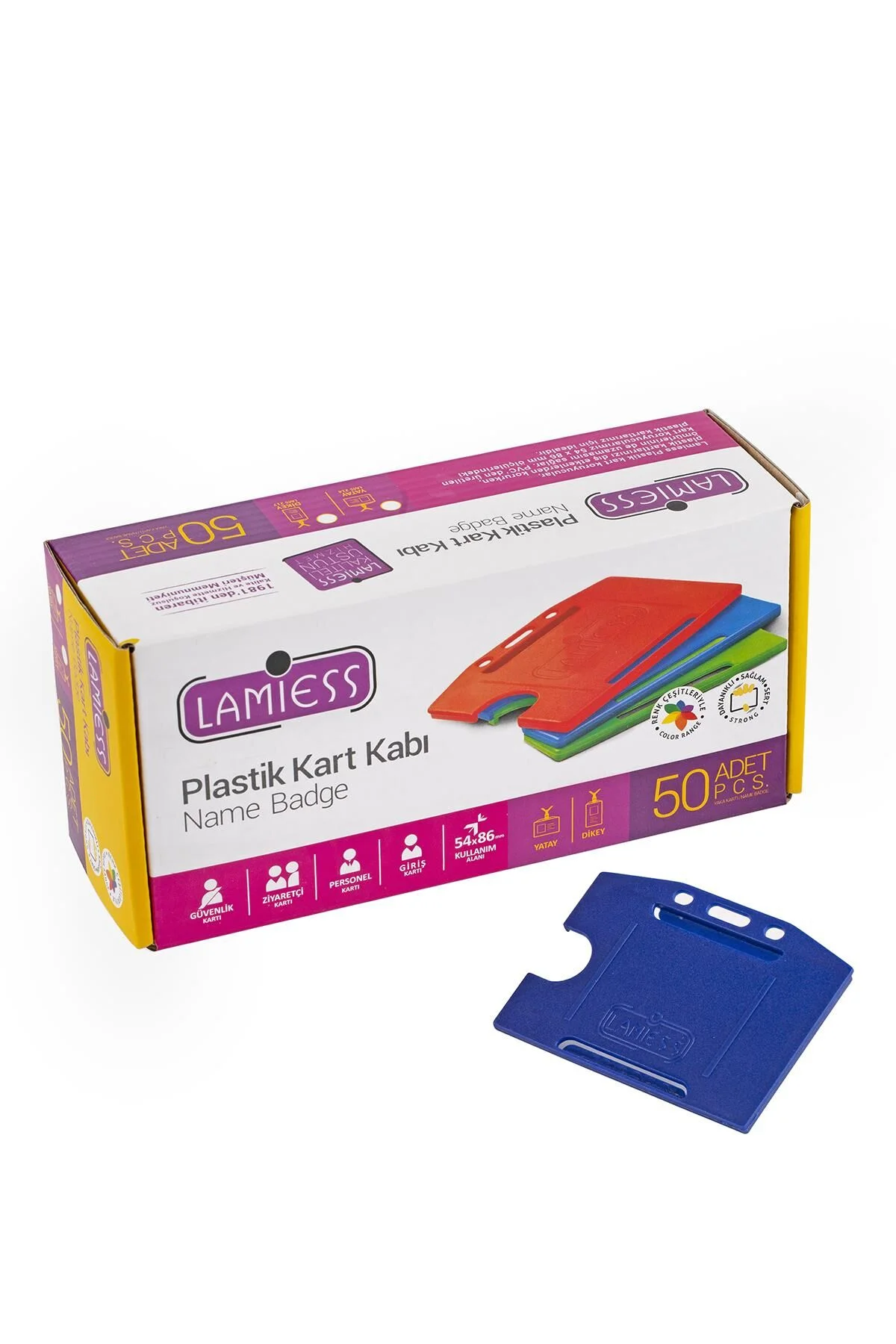 Lamiess Lms 214 Yatay Plastik Kart Kabı Lacivert 50’li