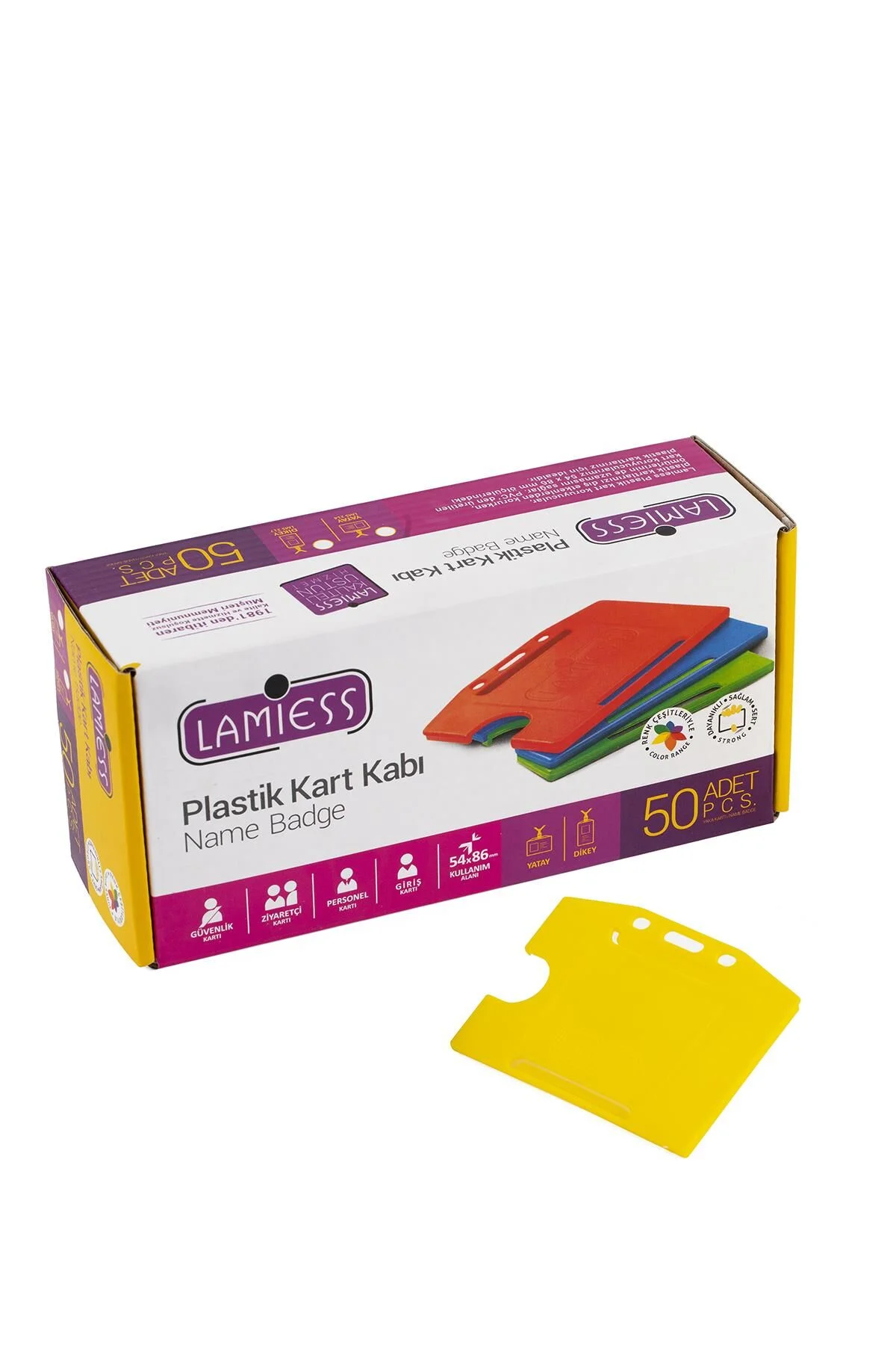 Lamiess Lms 214 Yatay Plastik Kart Kabı Sarı 50’li