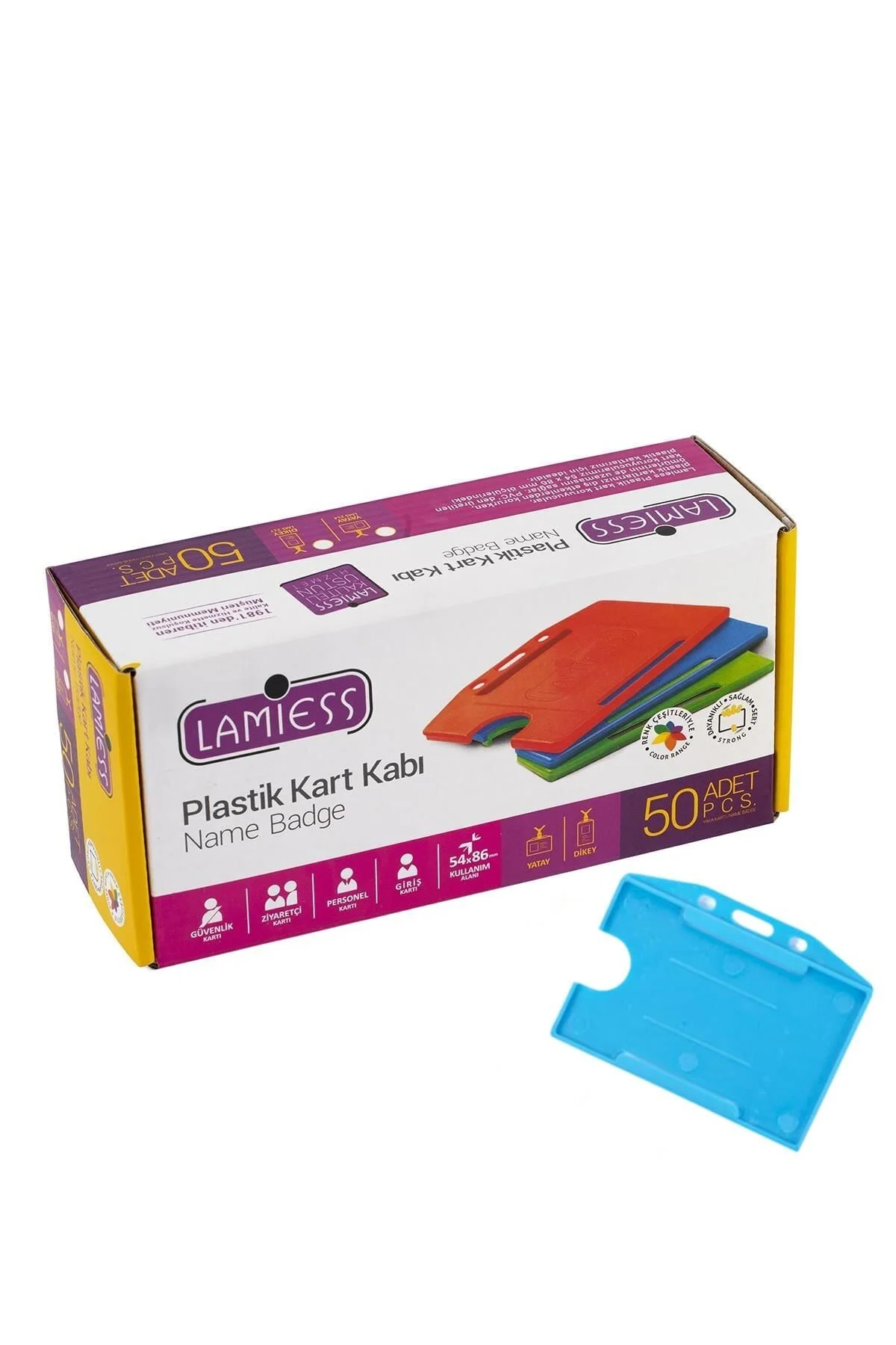 Lamiess Lms 214 Yatay Plastik Kart Kabı Turkuaz 50’li