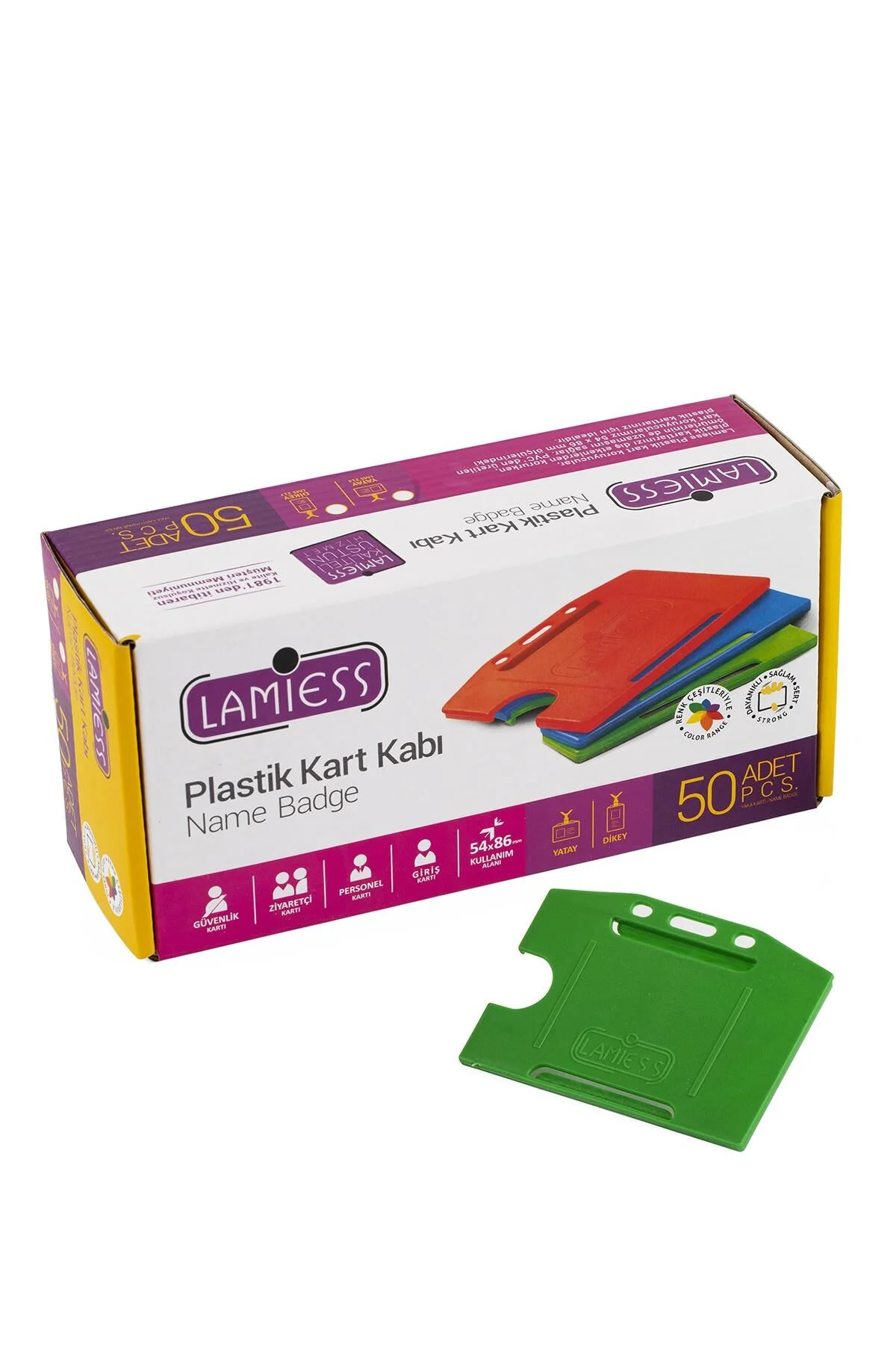Lamiess Lms 214 Yatay Plastik Kart Kabı Yeşil 50’li