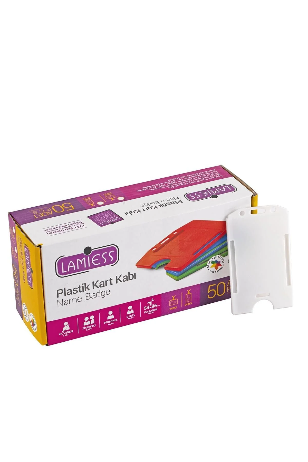 Lamiess Lms 217 Dikey Plastik Kart Kabı Beyaz 50’li