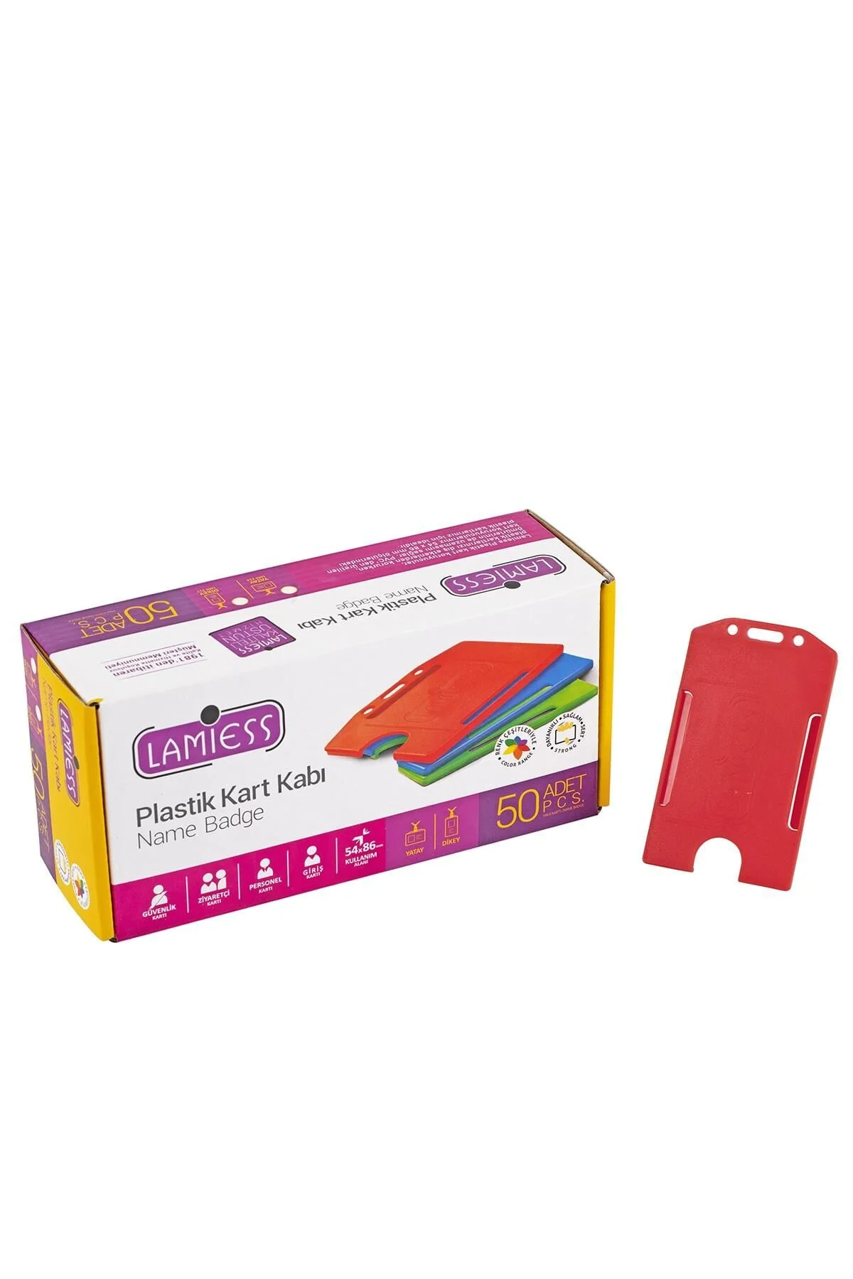 Lamiess Lms 217 Dikey Plastik Kart Kabı Kırmızı 50’li