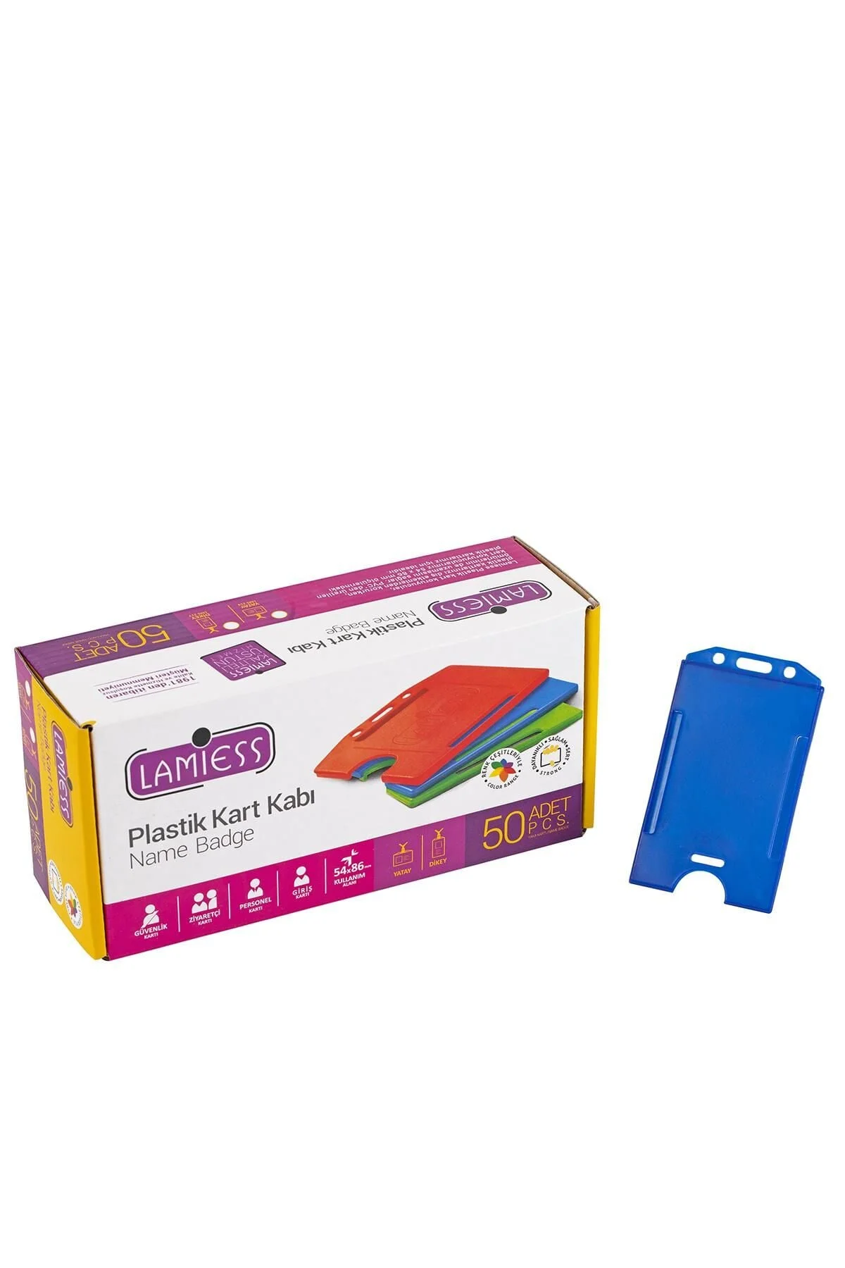 Lamiess Lms 217 Dikey Plastik Kart Kabı Lacivert 50’li