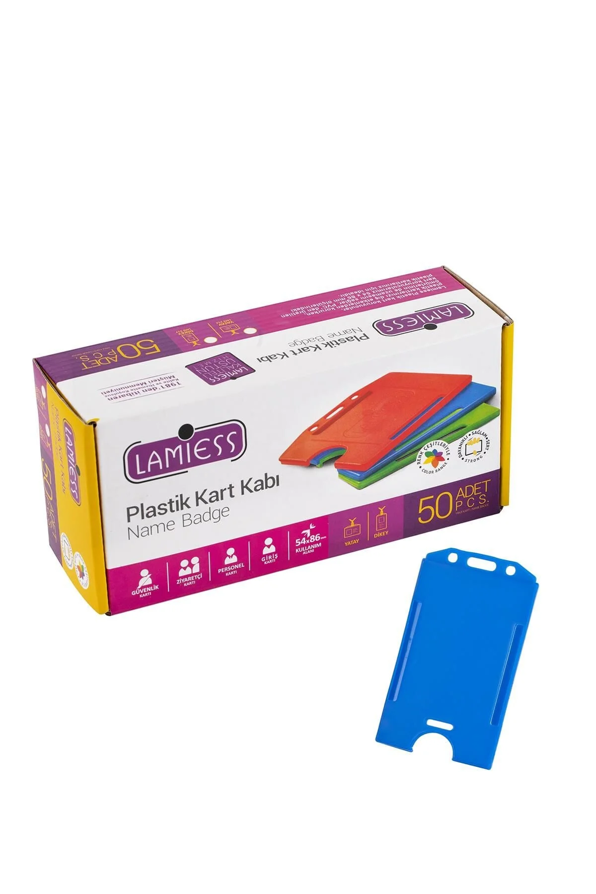 Lamiess Lms 217 Dikey Plastik Kart Kabı Mavi 50’li