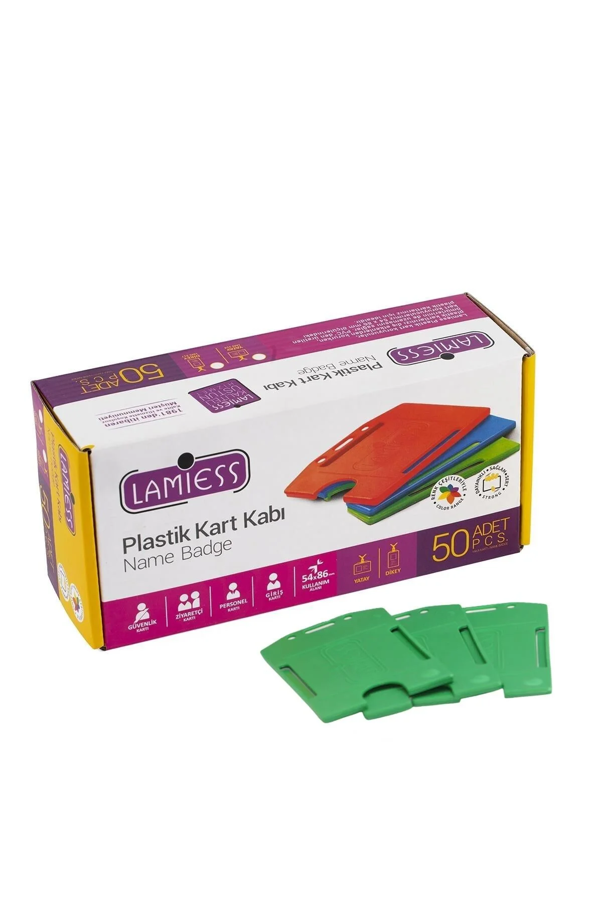 Lamiess Lms 217 Dikey Plastik Kart Kabı Yeşil 50’li