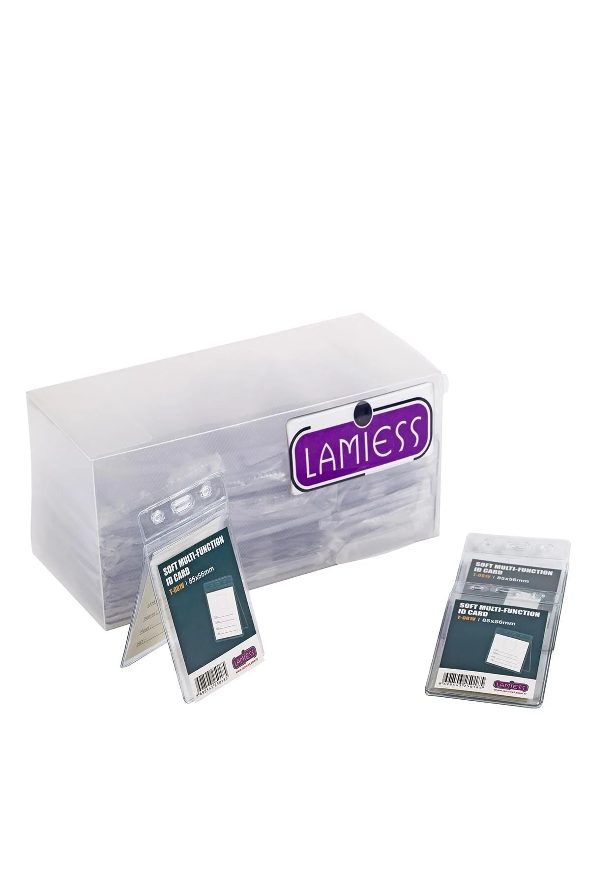 Lamiess T-082 V Dikey Pvc İkili Kart Poşeti 50’li